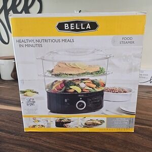 Bella Food Steamer‎ 2-Tier Stackable Bowls Auto Shut Off 800 Watts New